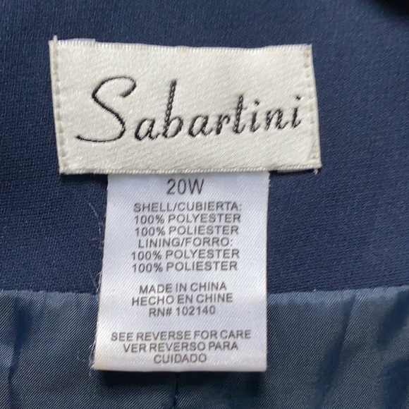 Sabartini Navy Blazer with Beading Detail 20W - Picture 9 of 9
